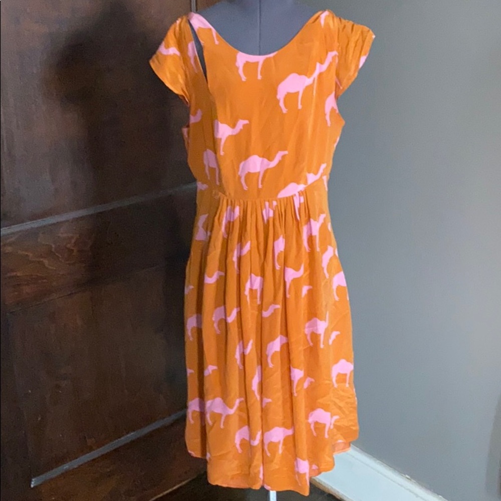 Pink camel dress (Anthropologie)